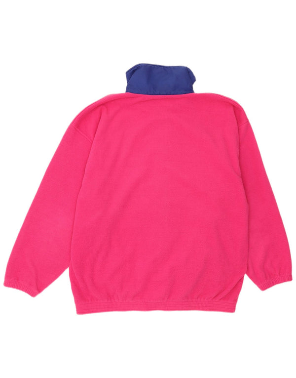 Vintage Dame Loose Fit Fleecejakke UK 14 Large Pink Polyester Sports