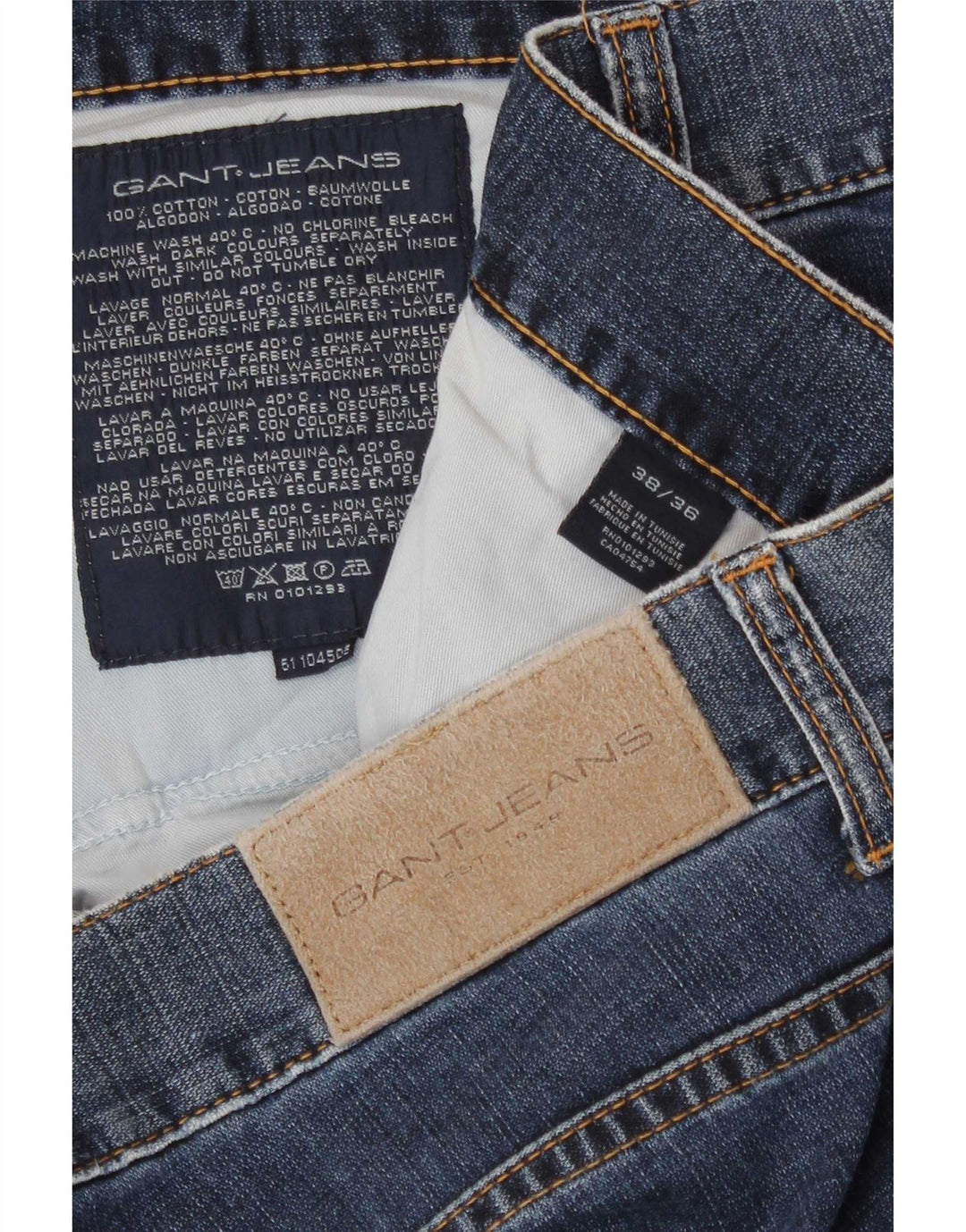 Gant Straight Jeans til mænd W38 L36 blå bomuld