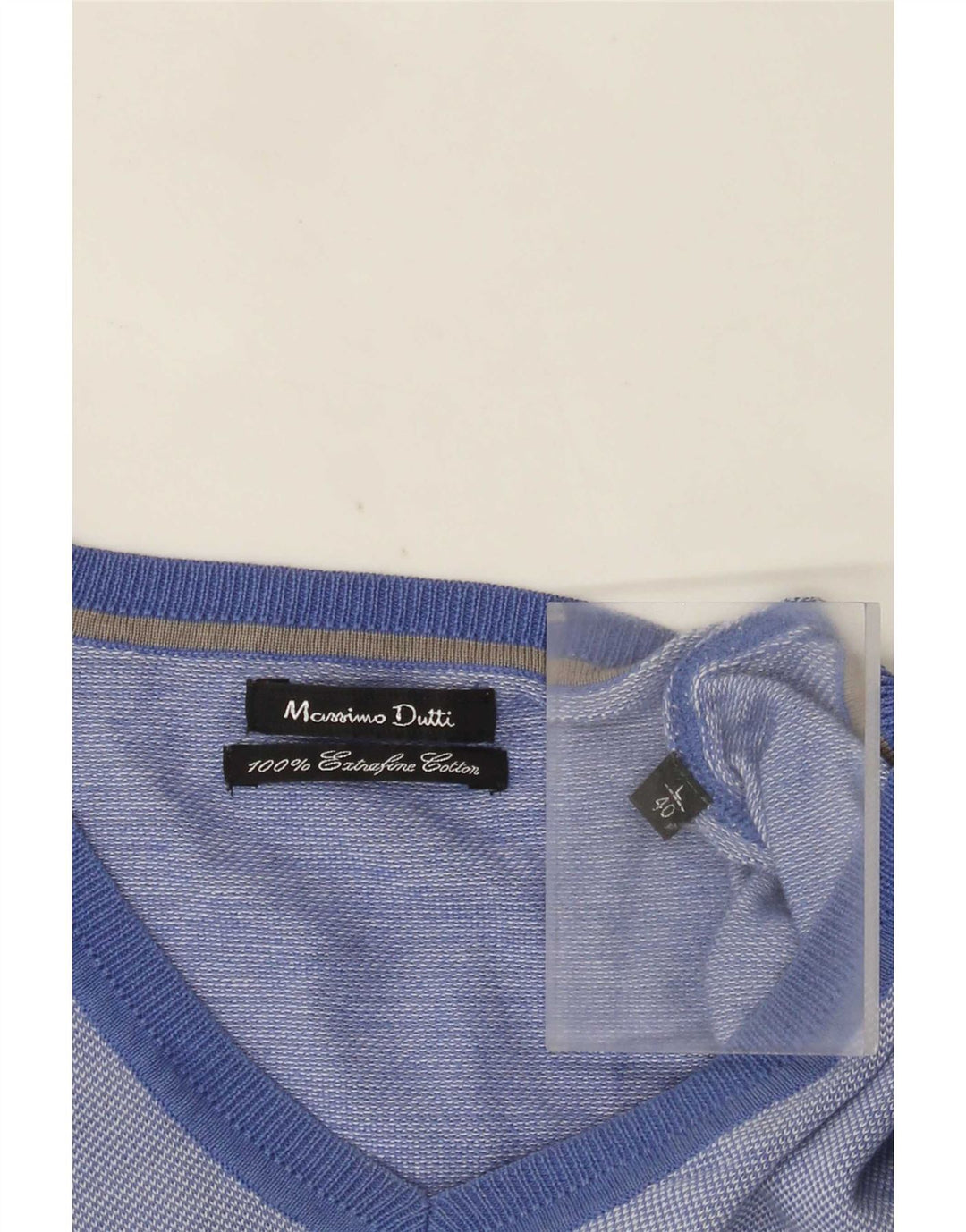 Massimo Dutti Herre V-hals sweater Stor Blå Bomuld
