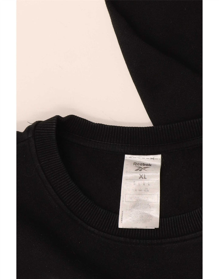 Reebok Herre Grafisk Sweatshirt Jumper XL Sort Bomuld