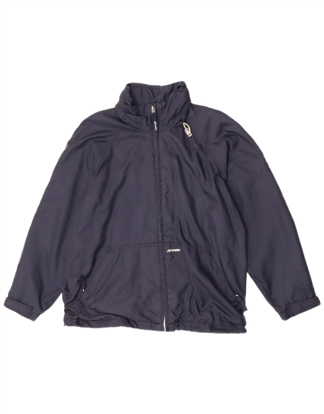 K-Way Dame Hætte Vindjakke UK 14 Medium Navy Blue