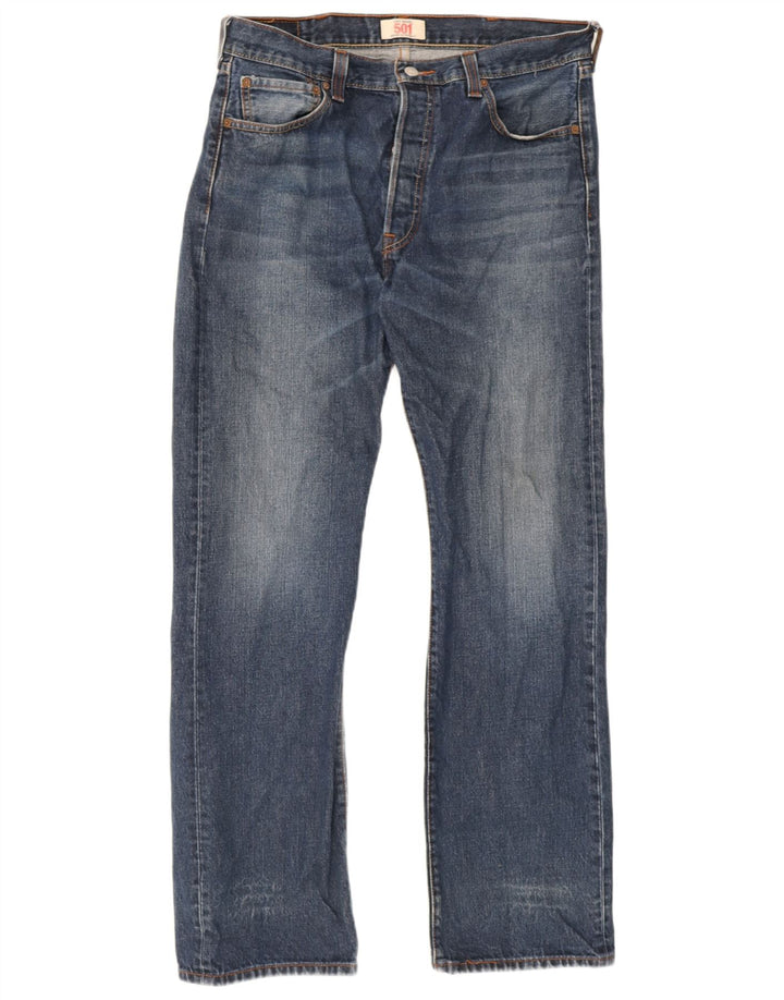 Levi's Herre 501 lige jeans W36 L32 blå bomuld