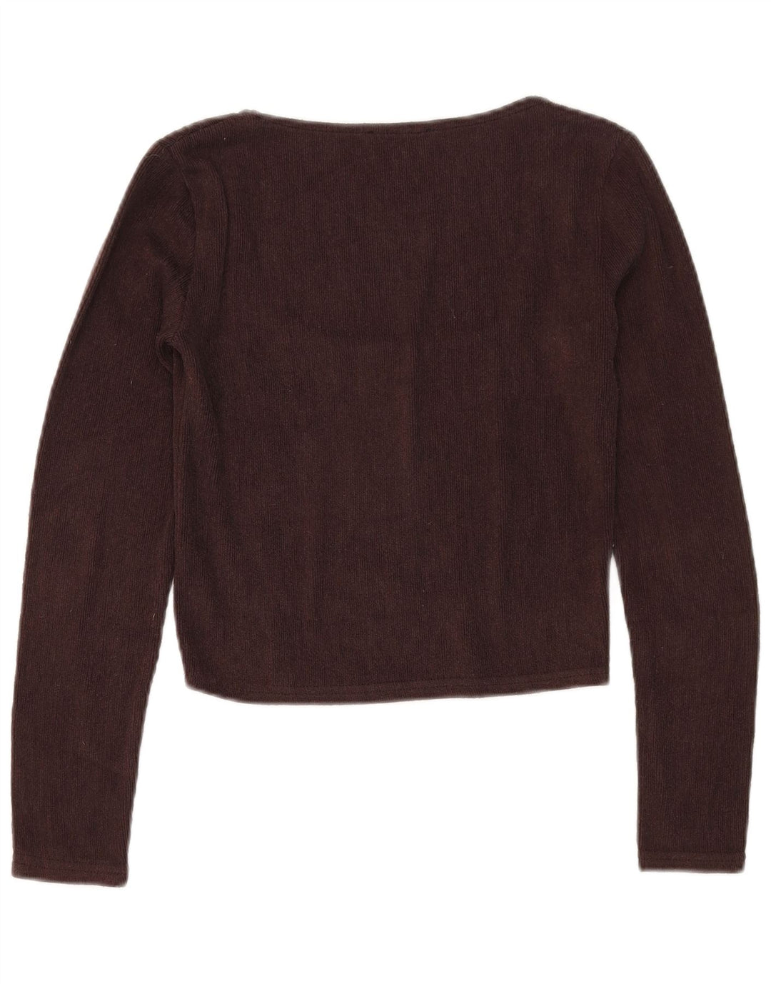 Zara Womens Crop Top Langærmet UK 12 Medium Brun Polyester