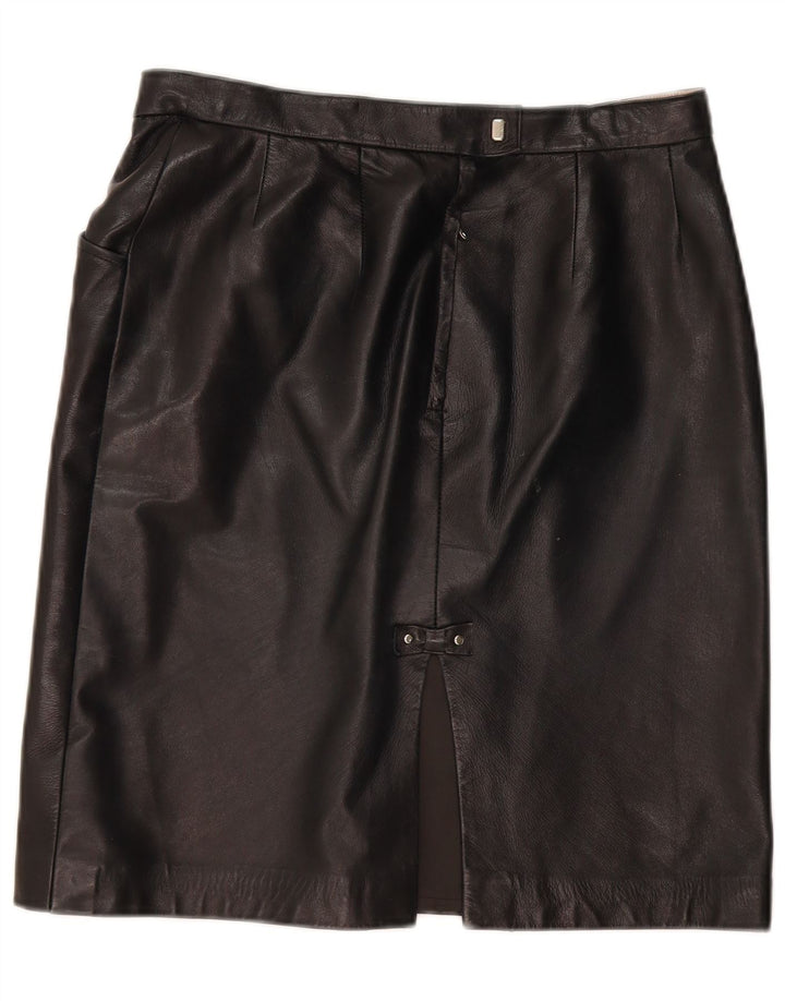 Vintage lædernederdel til kvinder W32 Large Black