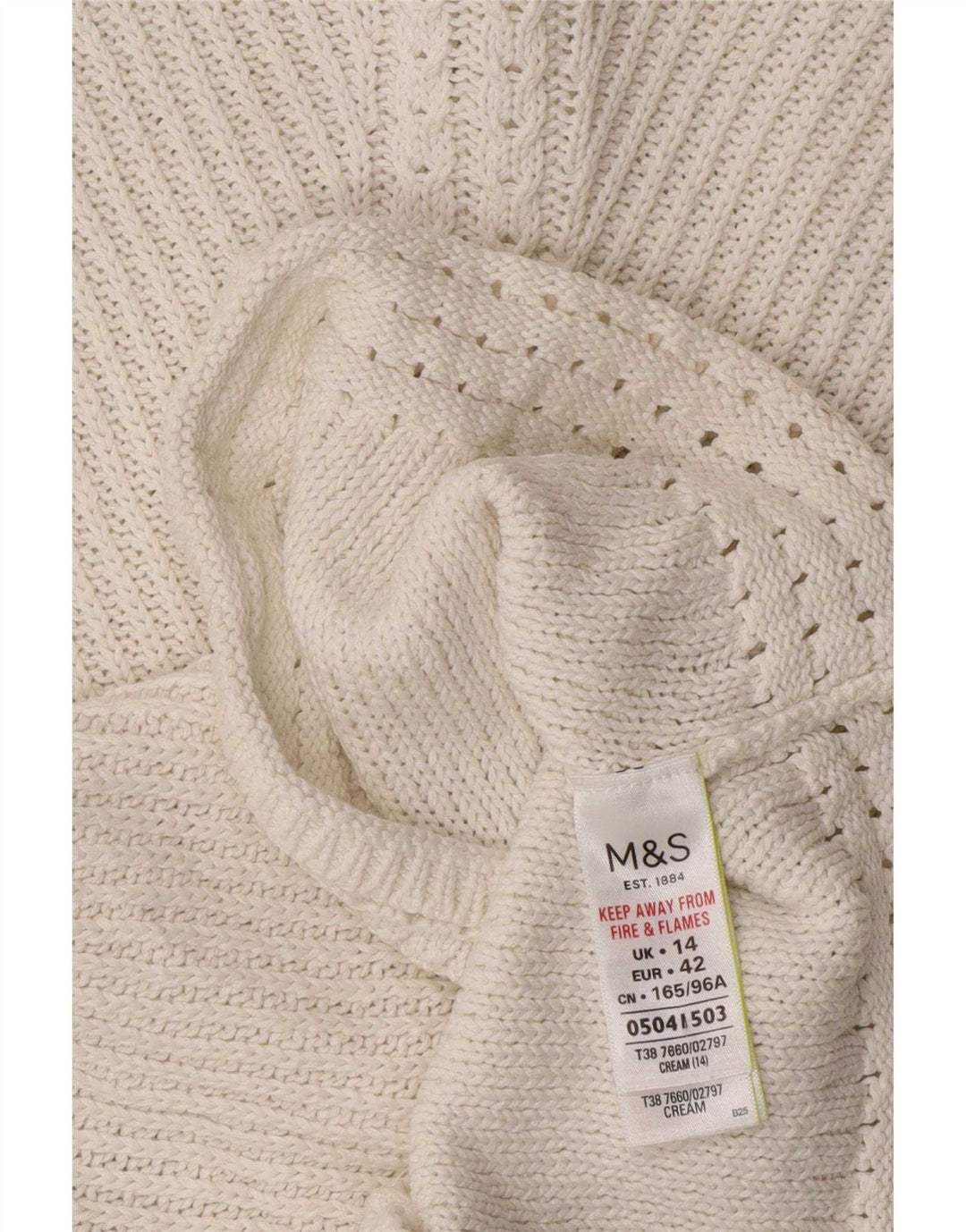 Marks & Spencer Dame Boat Neck Jumper Sweater UK 14 Medium Off White