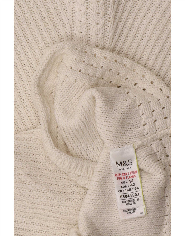 Marks & Spencer Dame Boat Neck Jumper Sweater UK 14 Medium Off White