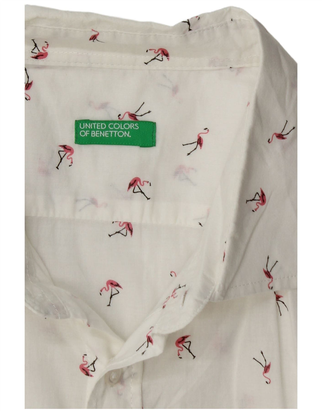 BENETTON Herre Flamingo skjorte Medium Off White Bomuld