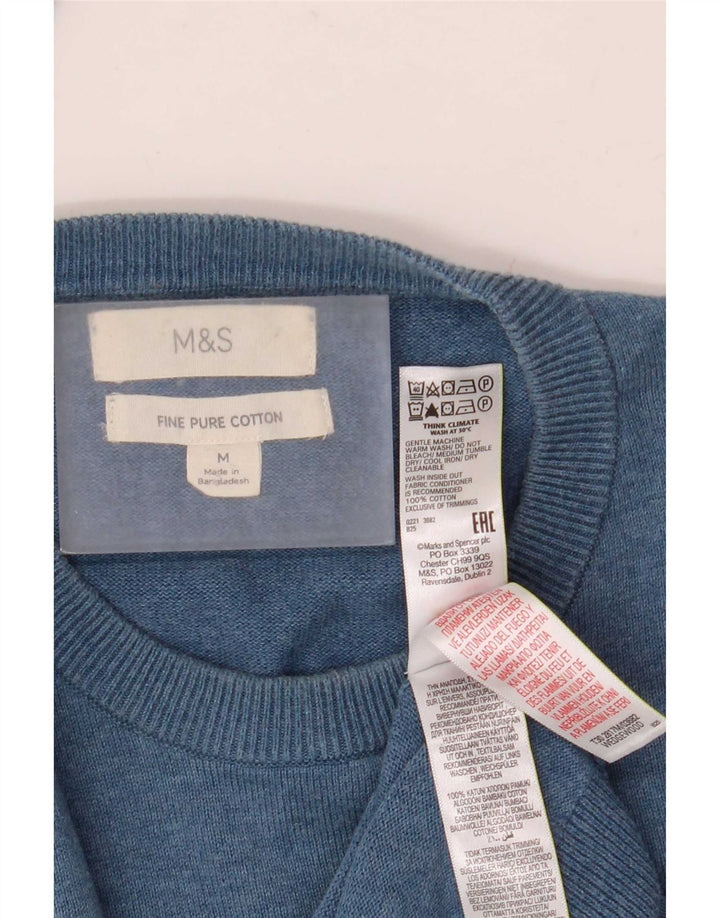 Marks & Spencer Herre sweater med rund hals, mellemblå bomuld