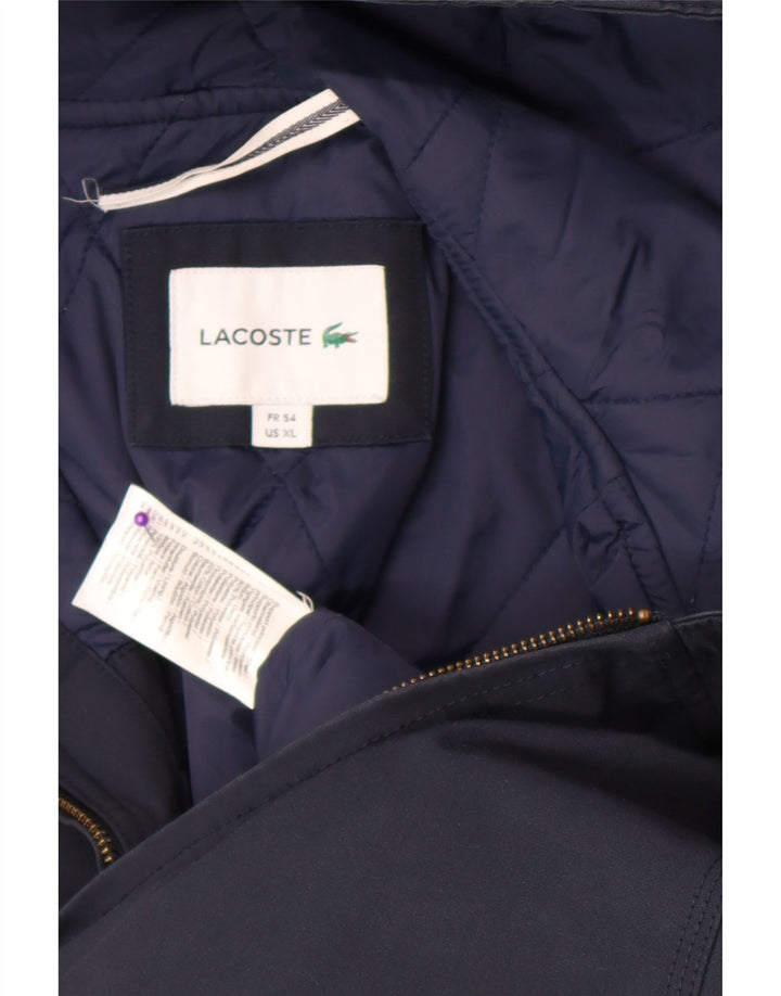 Lacoste Bomberjakke med hætte til mænd Størrelse 54 XL Navyblå polyester