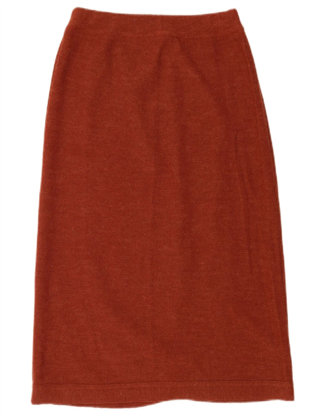 Vintage damestrikket midi-nederdel W26 lille brun