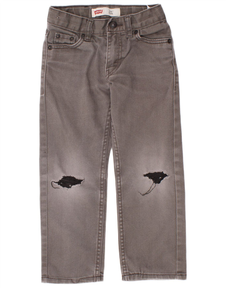 Levi's Boys 511 Distressed Slim Jeans 4-5 år W22 L18 Grå Bomuld