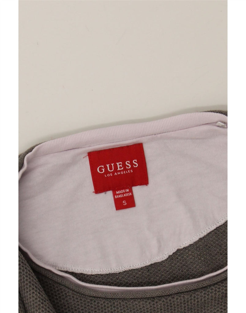 GUESS Mens Sweatshirt Jumper Small Grey Cotton Vintage Guess and Second-Hand Guess from Messina Hembry 