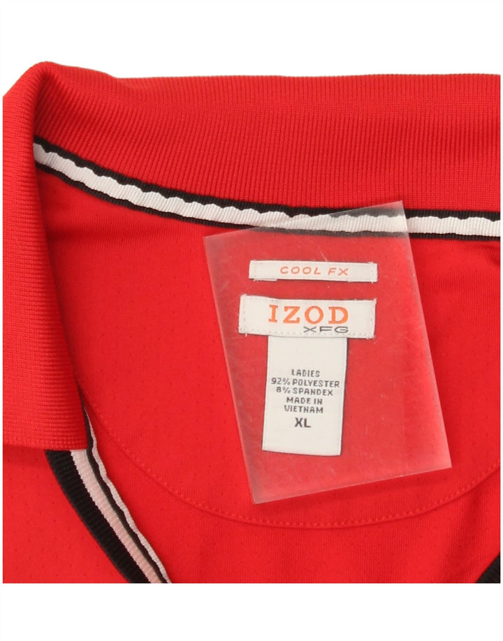 IZOD ærmeløs poloshirt til kvinder UK 18 XL Rød polyester