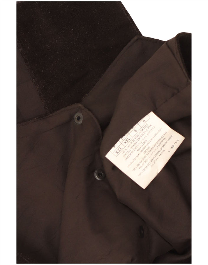 Vintage herre ruskind vest 2XL brun polyester