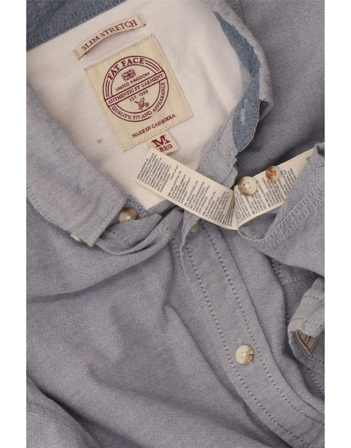 FAT FACE Herre Slim Shirt Medium Blue Bomuld