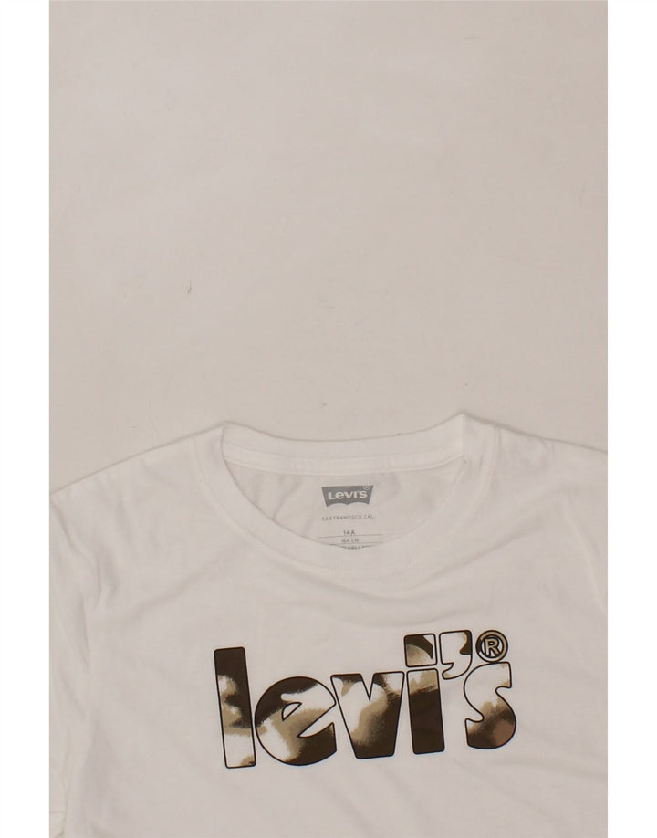 LEVI'S Boys Graphic T-Shirt Top 13-14 Years White Cotton Vintage Levi's and Second-Hand Levi's from Messina Hembry 