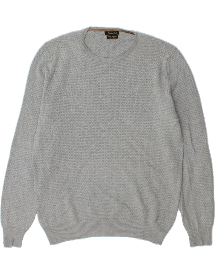 MASSIMO DUTTI Mens Boat Neck Jumper Sweater Medium Grey Vintage Massimo Dutti and Second-Hand Massimo Dutti from Messina Hembry 
