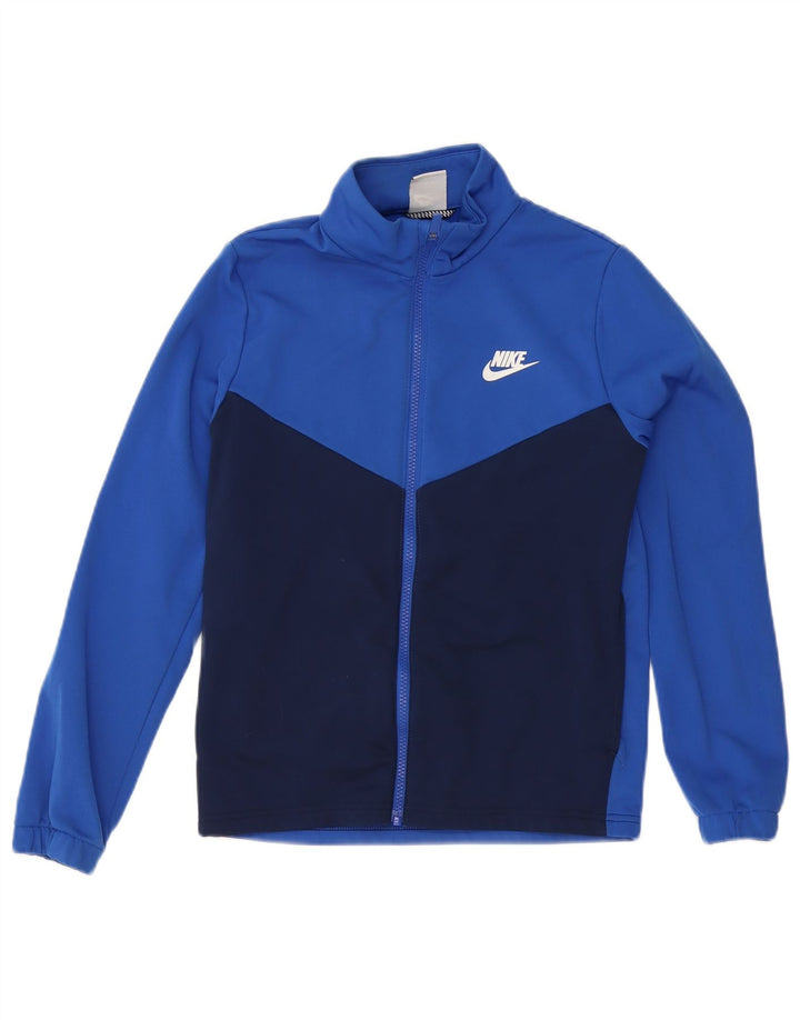 Nike drenge grafisk træningsdragt topjakke 12-13 år stor blå farveblok