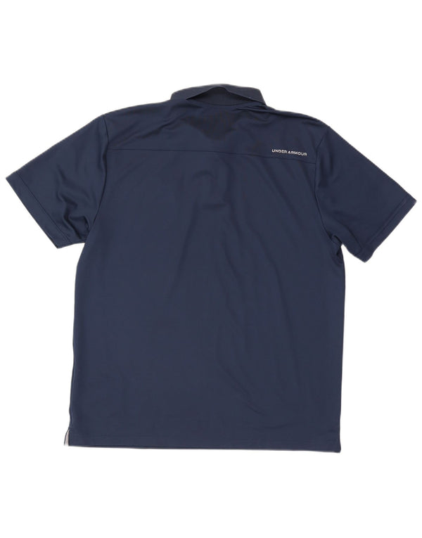Under Armour Herre Heat Gear Polo Shirt Large Navy Blue