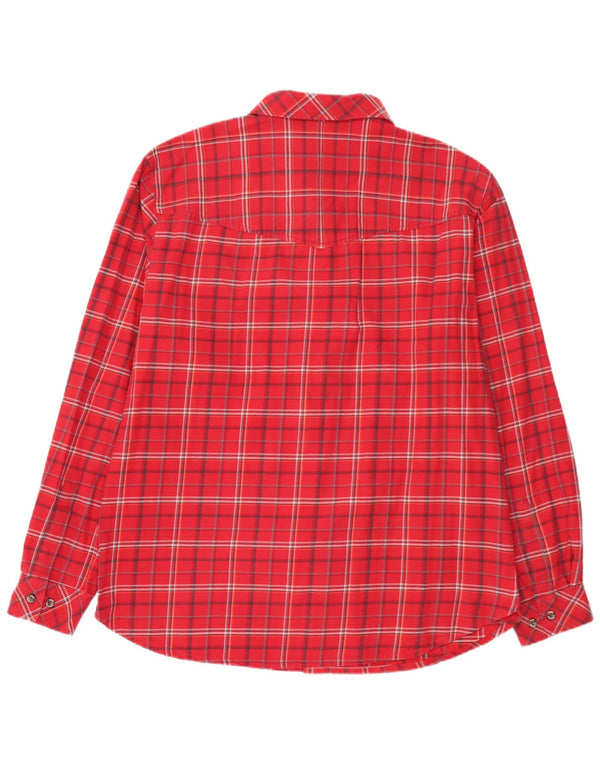Jack Wolfskin Herre flannel skjorte UK 44/46 XL rød ternet bomuld