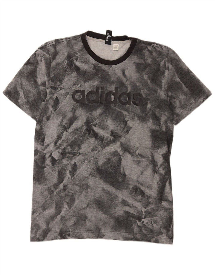 ADIDAS grafisk t-shirt til mænd, lille grå slipsfarve