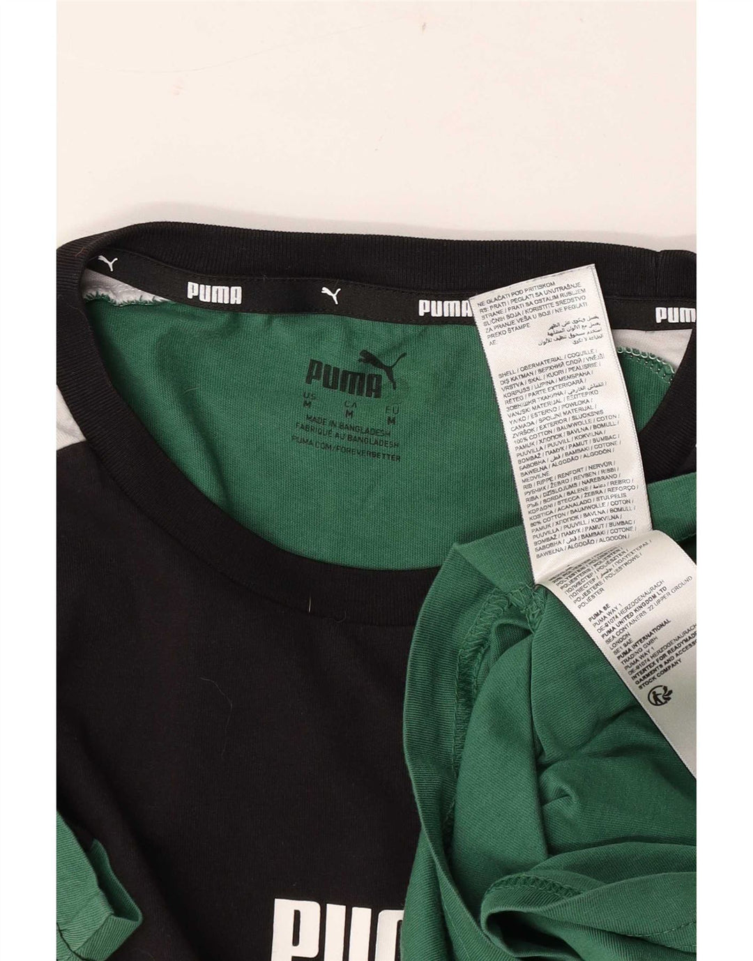 Puma Herre grafisk T-shirt Top Medium Grøn Colourblock Bomuld