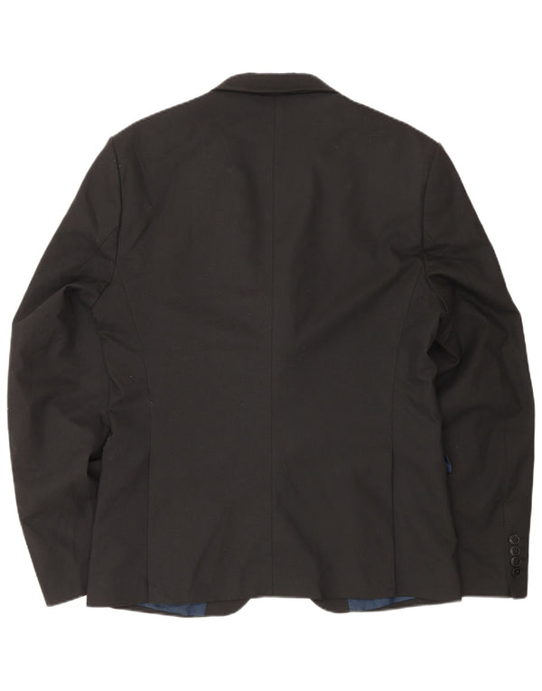 Zara Herre 2-knaps blazerjakke EU 50 Medium Sort Polyester