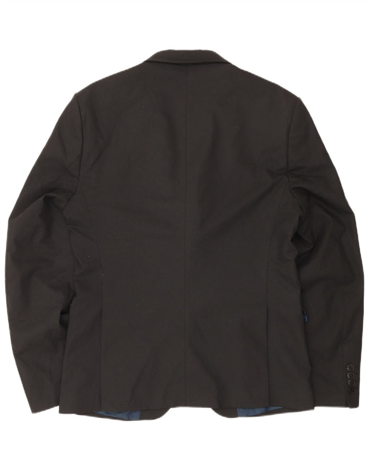 Zara Herre 2-knaps blazerjakke EU 50 Medium Sort Polyester