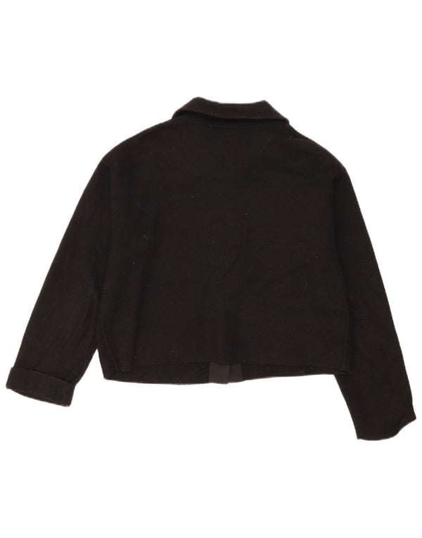 Massimo Dutti Womens Crop Oversized Bolero-jakke UK 6 XS Sort