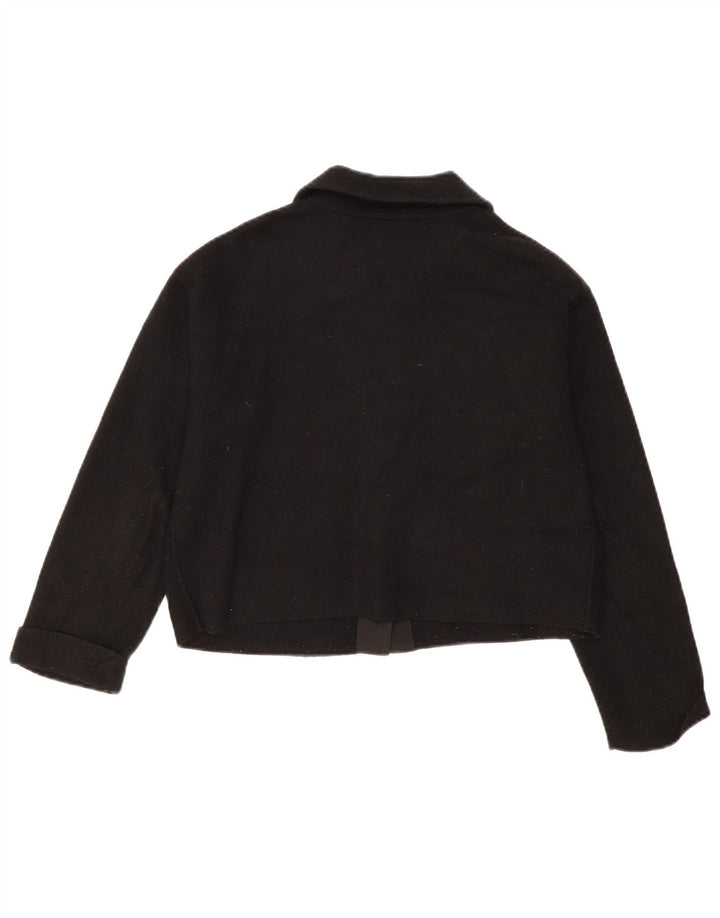Massimo Dutti Womens Crop Oversized Bolero-jakke UK 6 XS Sort