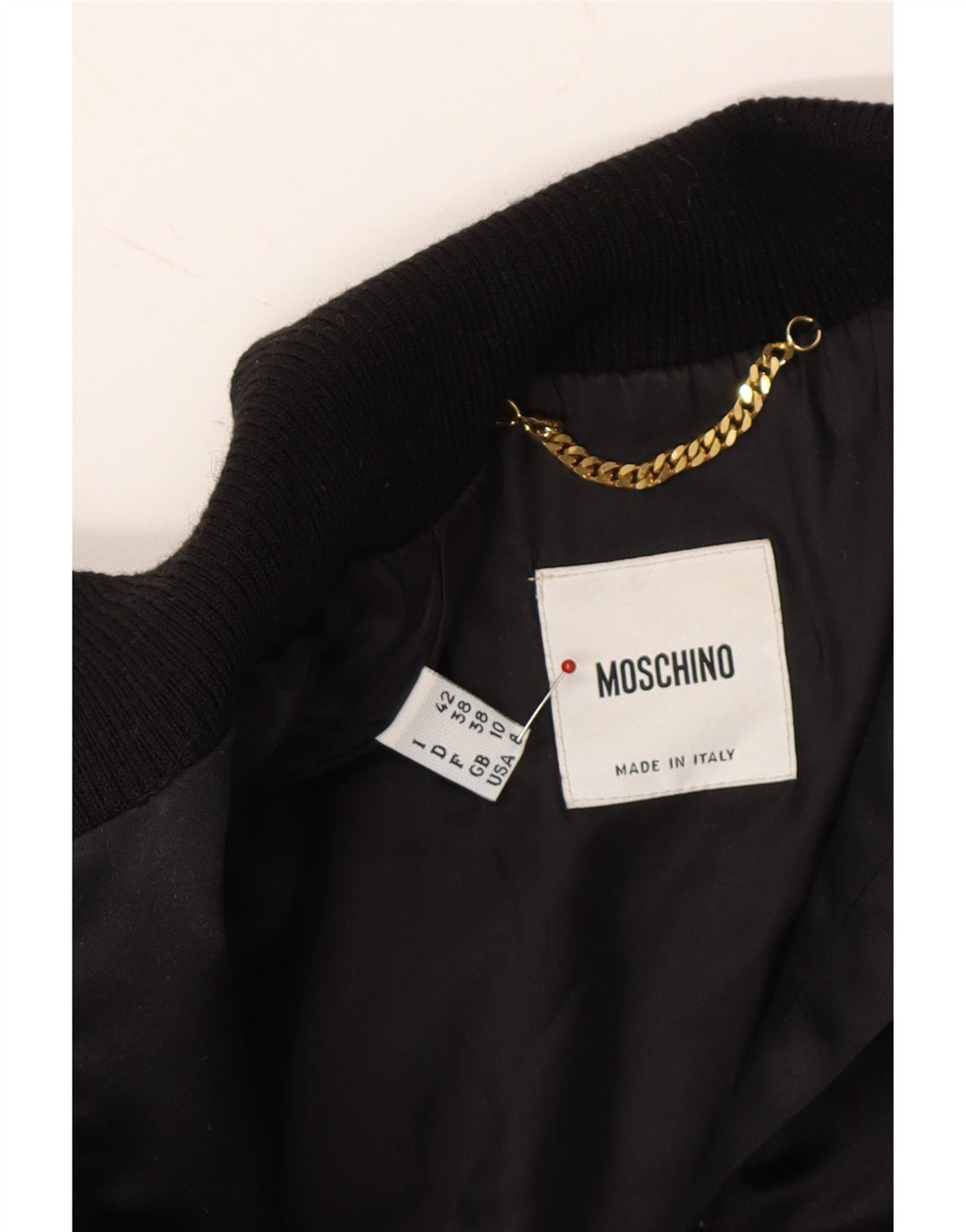 MOSCHINO Womens Bomber Jacket UK 10 Small  Navy Blue Vintage Moschino and Second-Hand Moschino from Messina Hembry 