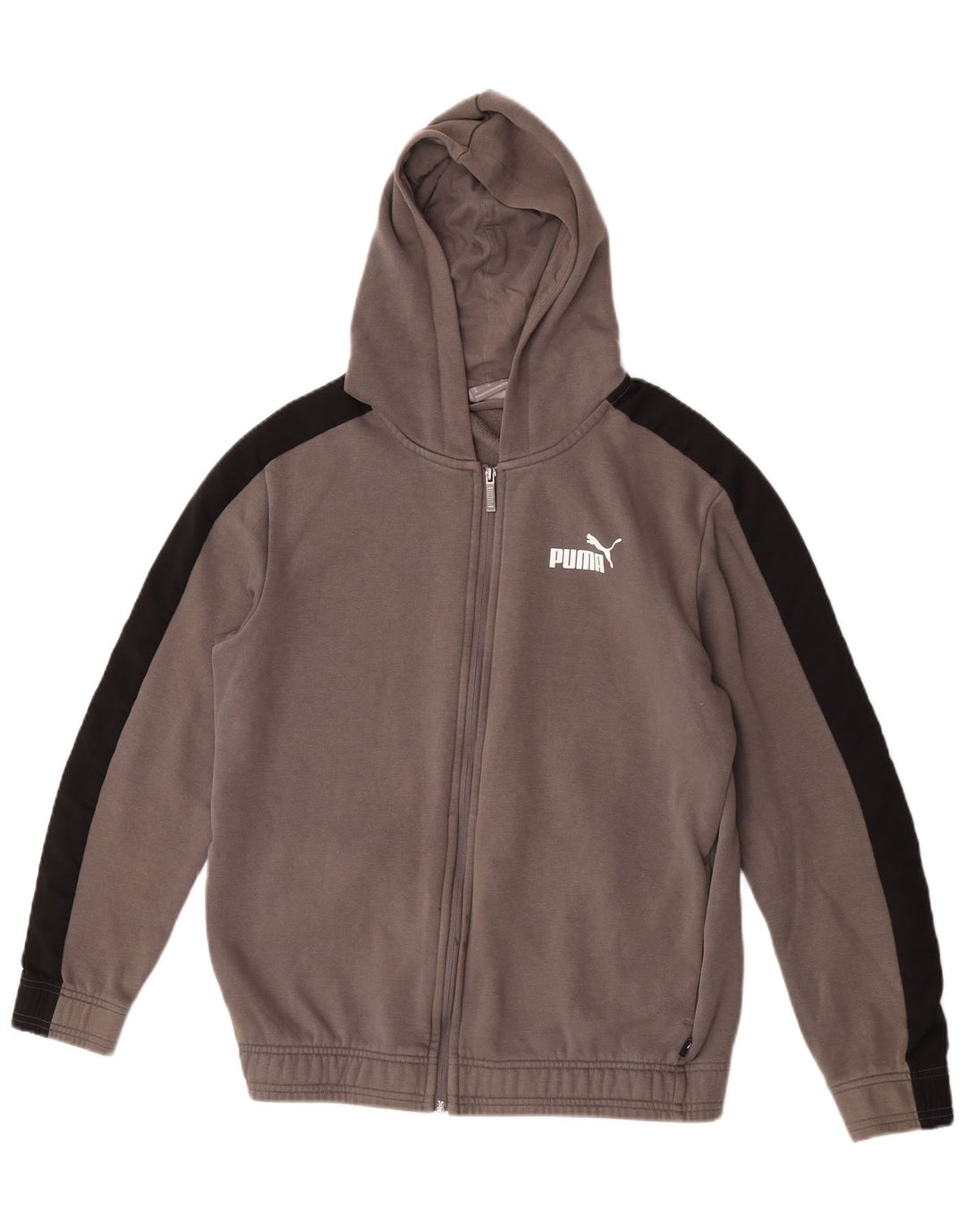 Puma Hættetrøje med lynlås til mænd mellemgrå Colourblock Bomuld