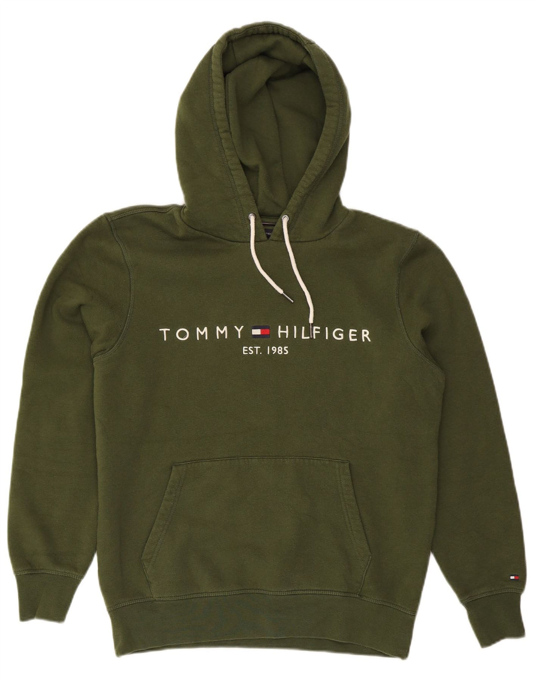 Tommy Hilfiger Herre grafisk hættetrøje Jumper Medium Grøn Bomuld