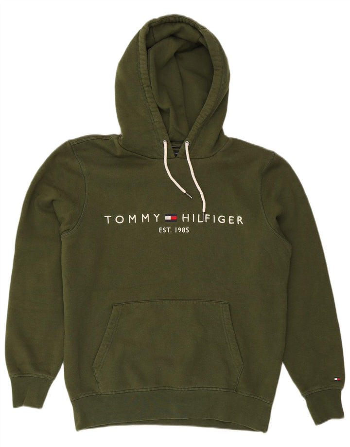 Tommy Hilfiger Herre grafisk hættetrøje Jumper Medium Grøn Bomuld