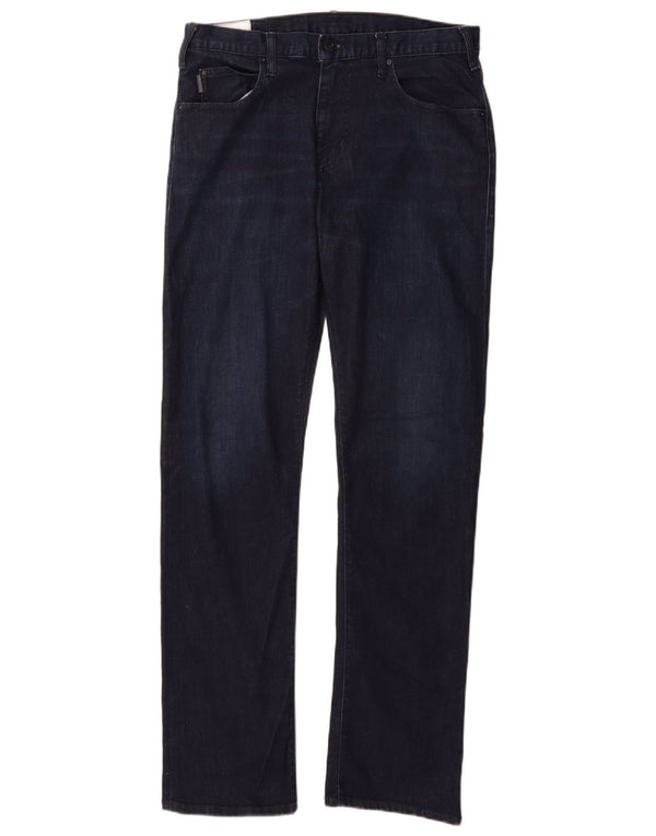 Emporio Armani Straight Jeans til mænd W31 L32 Marineblå bomuld