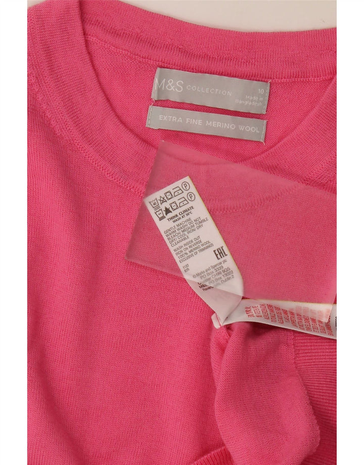 MARKS & SPENCER Womens Crew Neck Jumper Sweater UK 10 Small  Pink Vintage Marks & Spencer and Second-Hand Marks & Spencer from Messina Hembry 