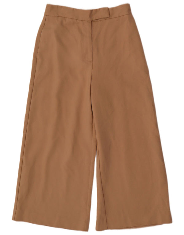 ZARA bukser med brede ben til kvinder Medium W28 L24 Beige polyester