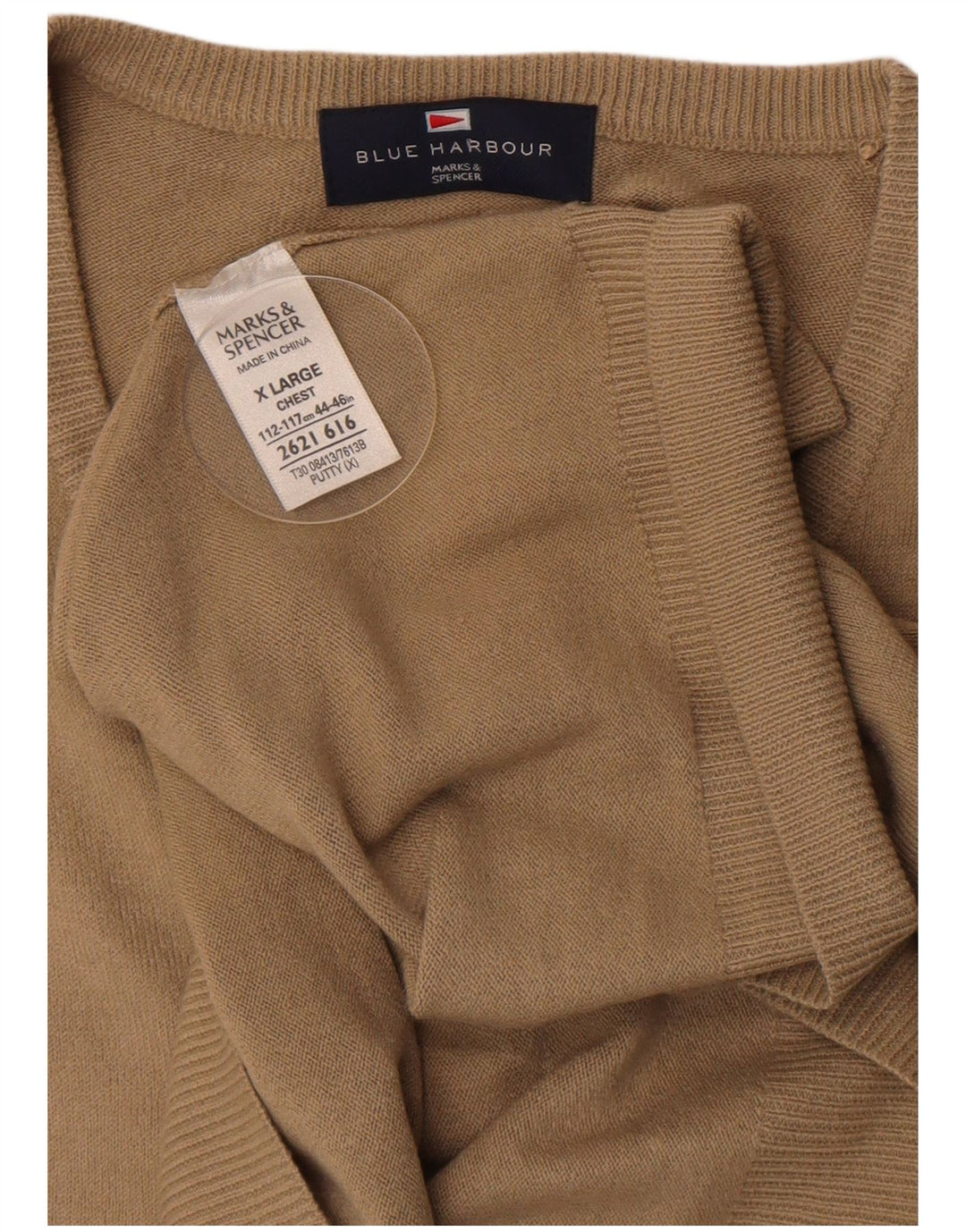 Marks & Spencer Herre Blue Harbor Vest Tank Top XL Beige Akryl