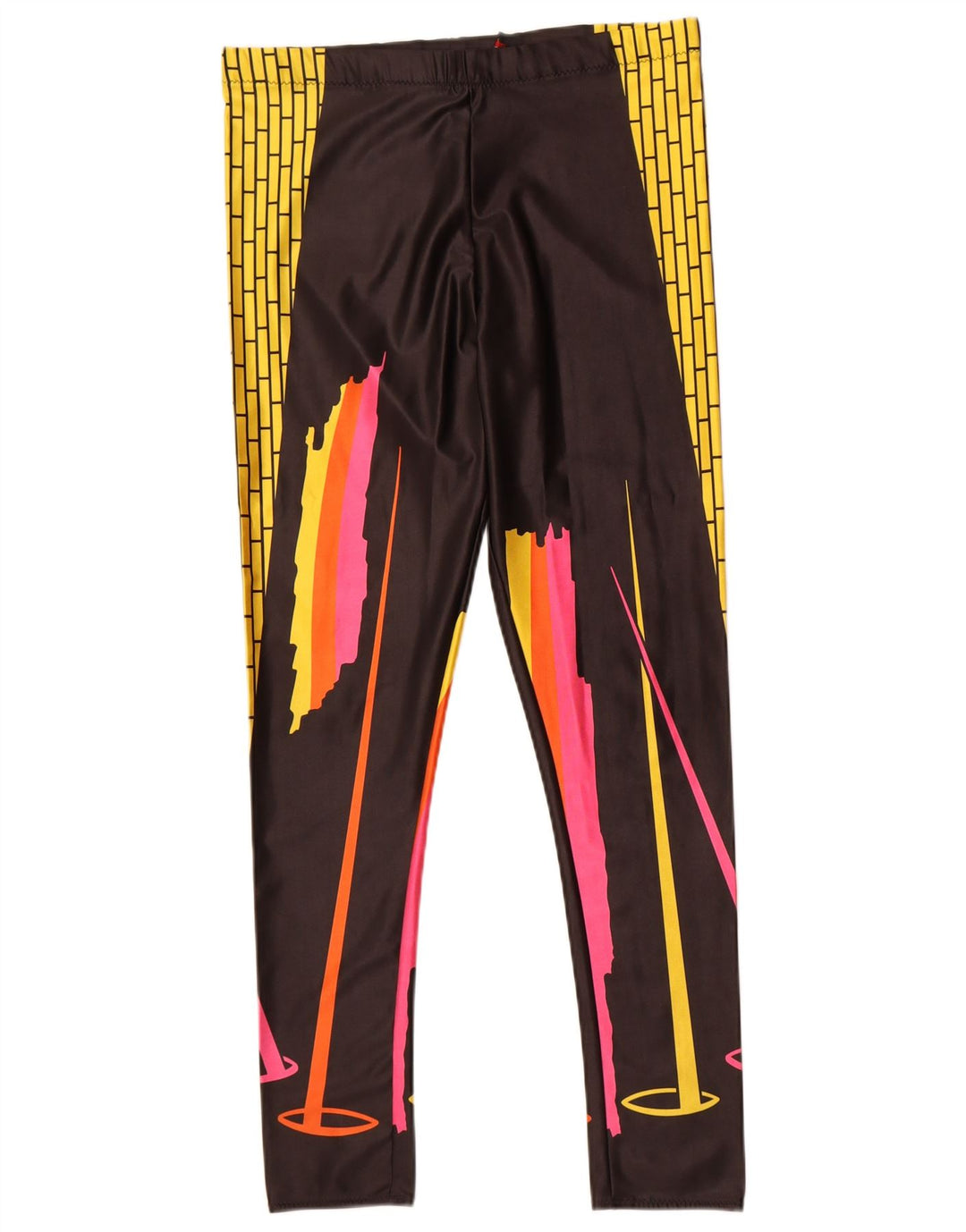 Vintage Dame Leggings UK 14 Medium Flerfarvet Colourblock Polyamid