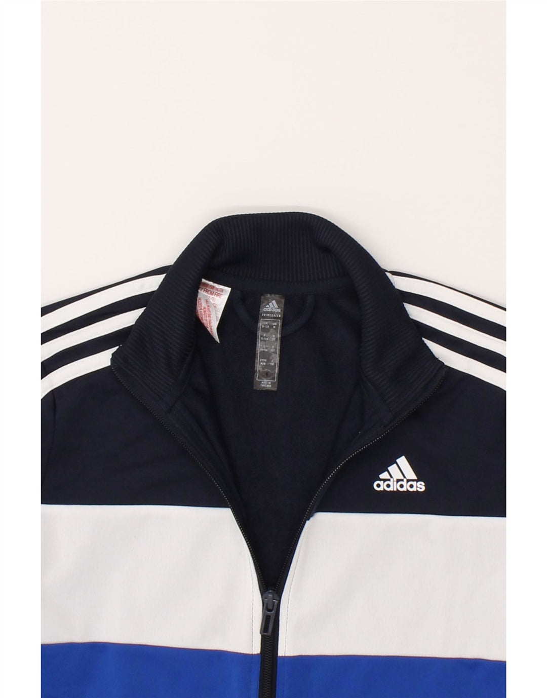 ADIDAS Boys Tracksuit Top Jacket 11-12 Years Navy Blue Colourblock Vintage Adidas and Second-Hand Adidas from Messina Hembry 
