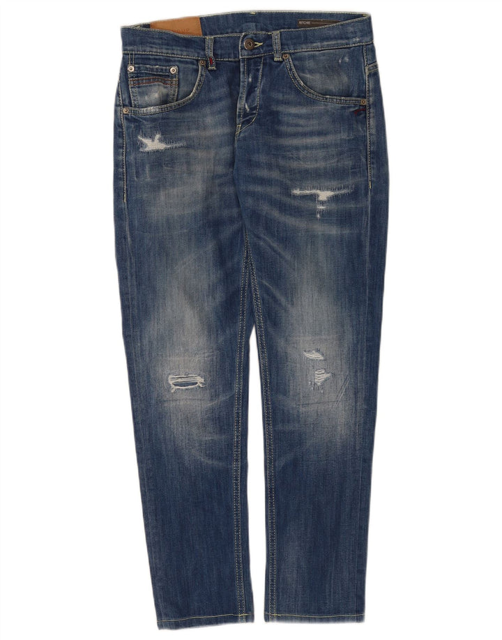 Dondup Kvinder Ritchie Distressed Skinny Jeans W31 L28 Blå Bomuld