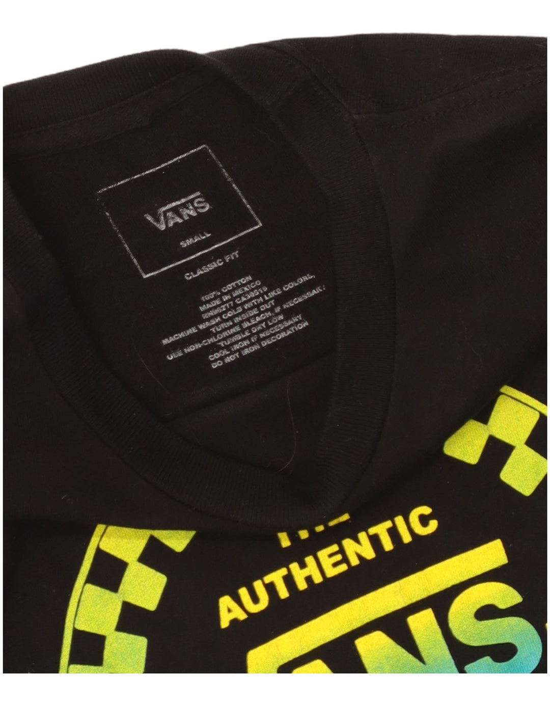 Vans Herre Classic Fit Grafisk T-Shirt Top Lille Sort Bomuld