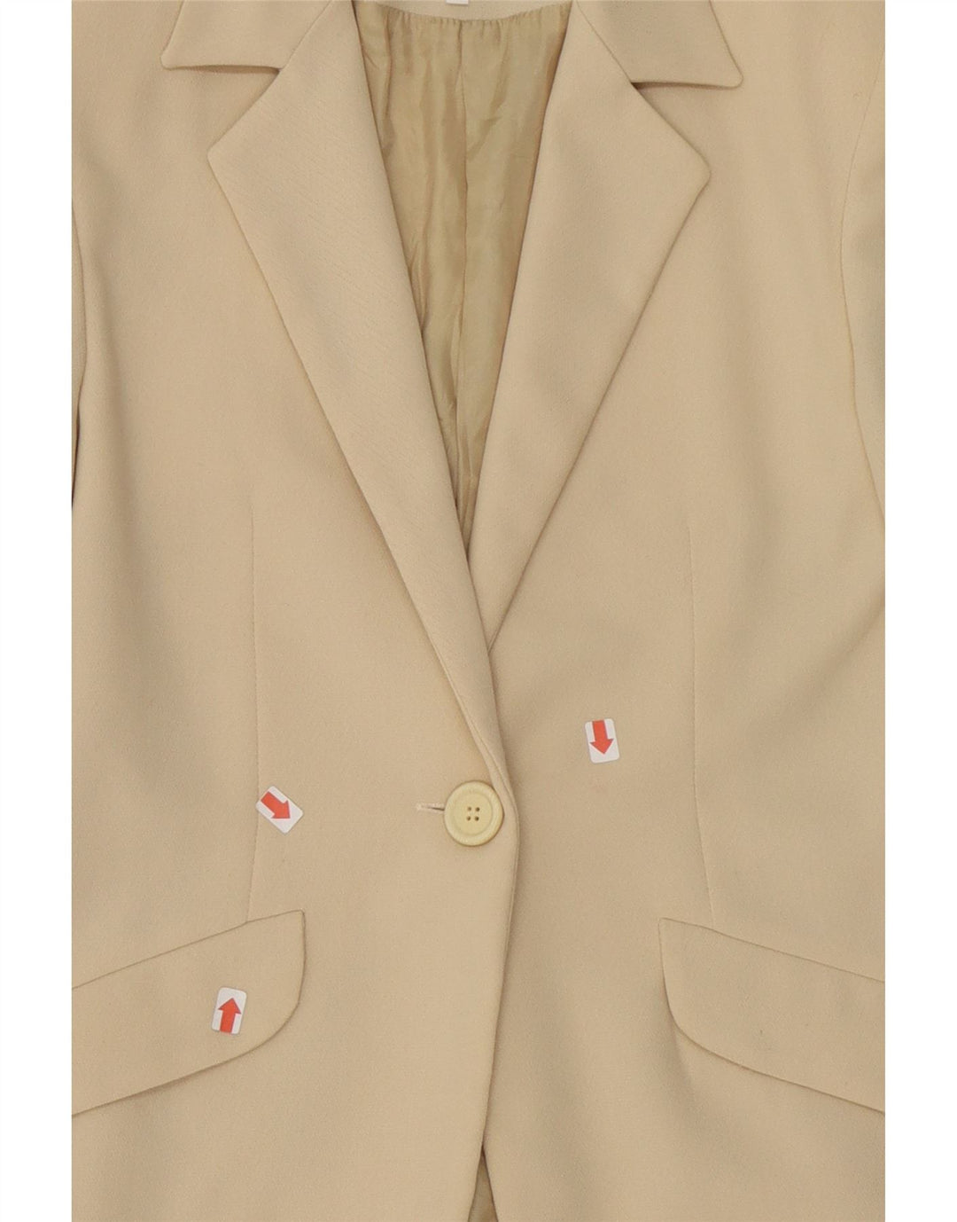 HALFON Womens 1 Button Blazer Jacket IT 42 Medium Beige Polyester Vintage Halfon and Second-Hand Halfon from Messina Hembry 