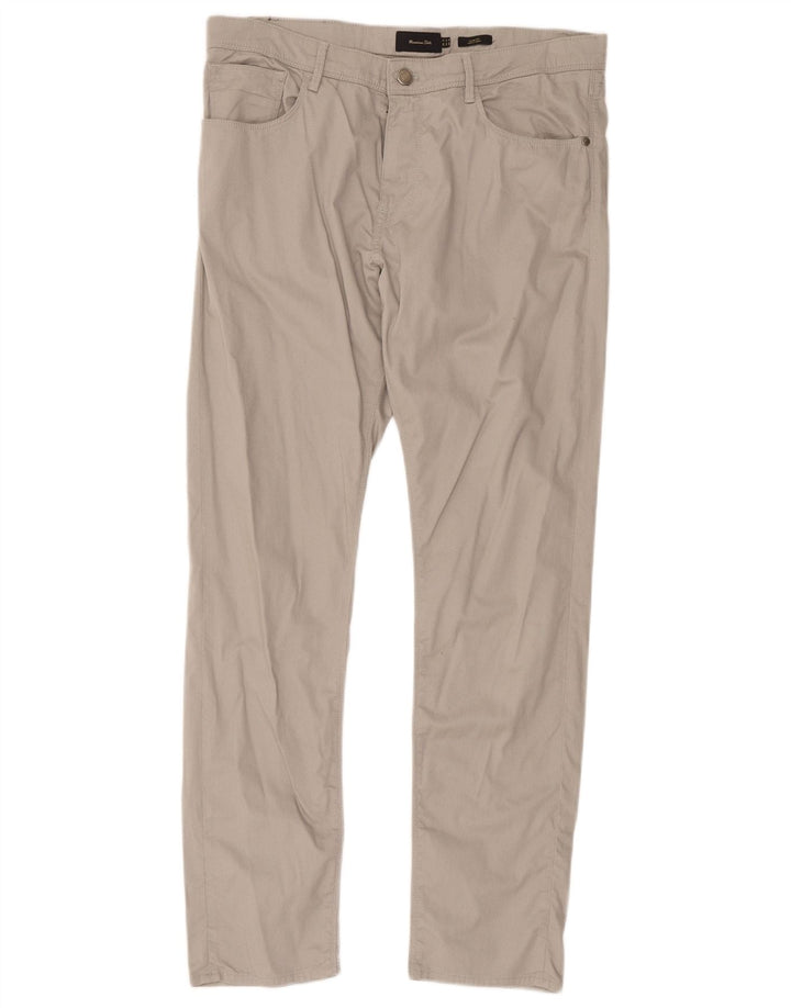 Massimo Dutti Herre Casual Bukser EU 44 Large W34 L30 Grå Geometrisk