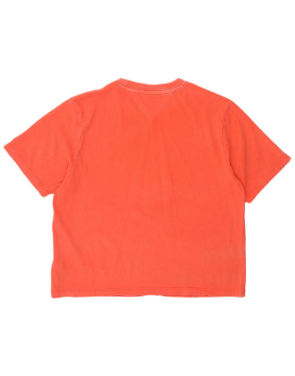 Tommy Hilfiger Dame Crop Grafisk T-Shirt Top Medium Pink Bomuld