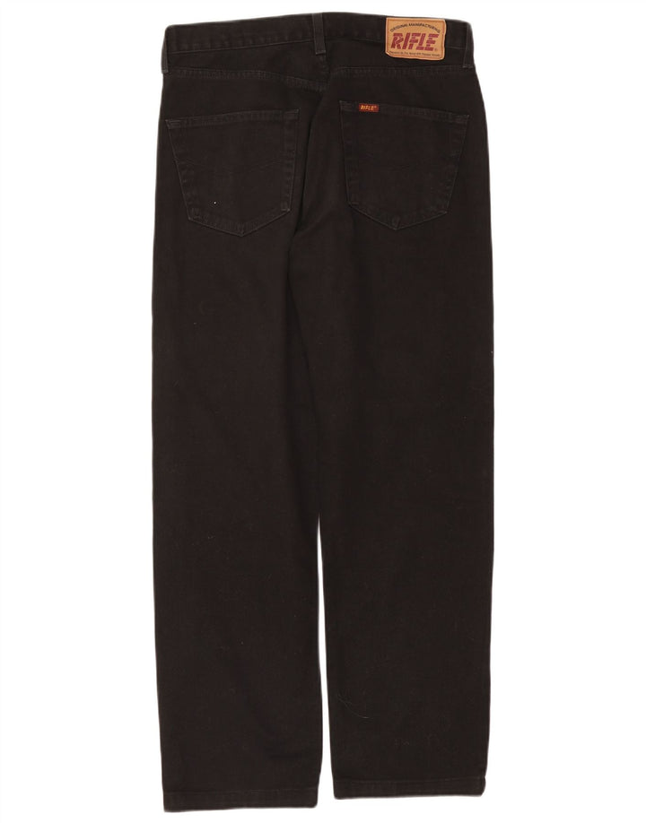 Rifle Herre Straight Jeans W34 L29 Sort Bomuld