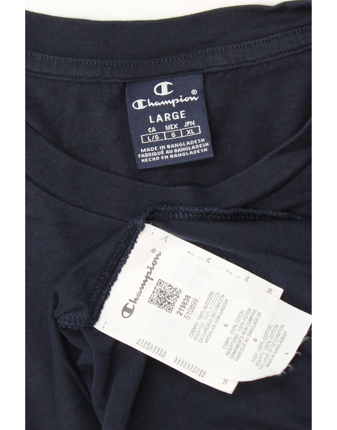 Champion Herre T-Shirt Top Stor Marineblå Bomuld