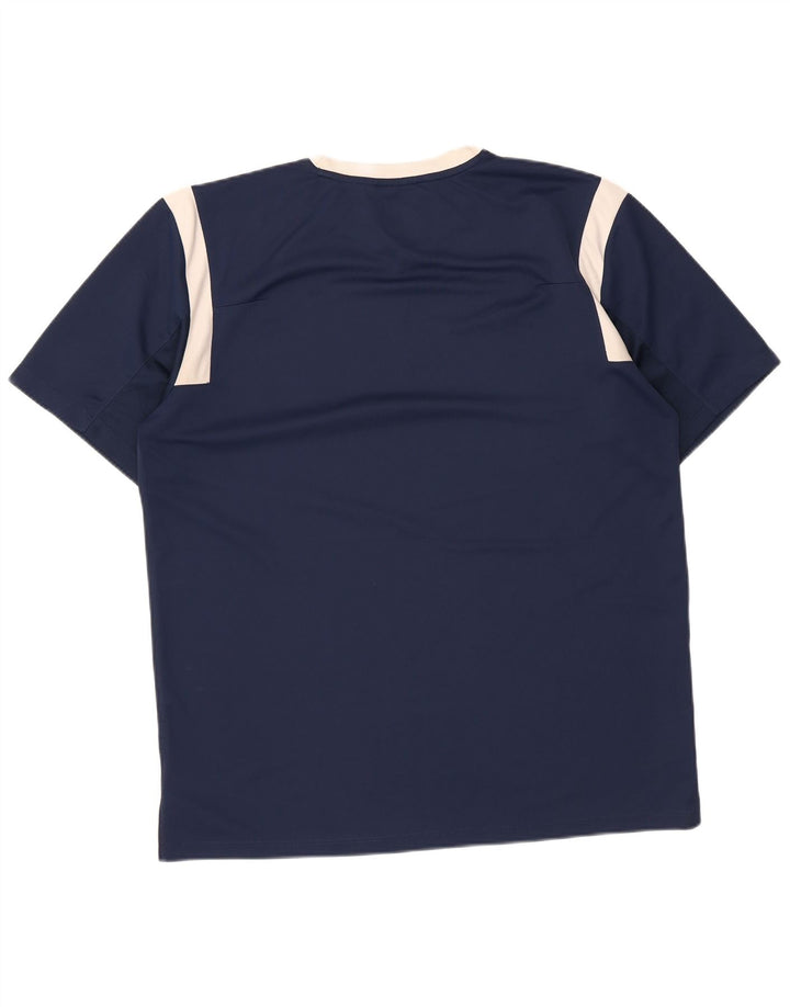 Umbro Herre T-Shirt Top Medium Navy Blue Colourblock
