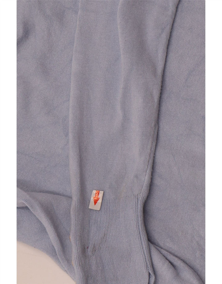 Zara Dame Boat Neck Jumper Sweater UK 12 Medium Blue Viscose