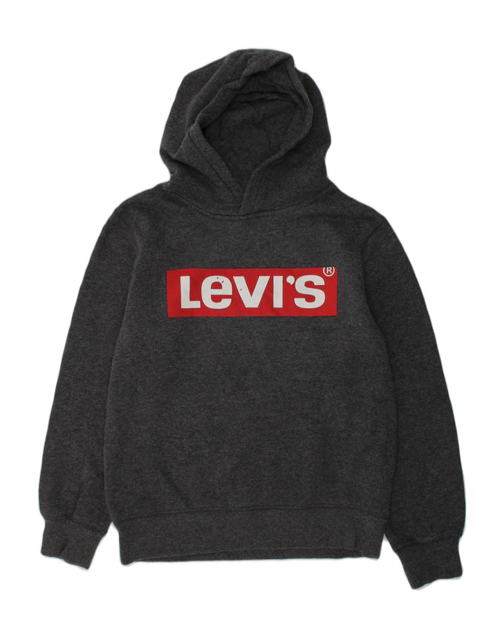 LEVI'S Boys Graphic Hoodie Jumper 10-11 Years Medium  Grey Cotton | Vintage Levi's | Thrift | Second-Hand Levi's | Used Clothing | Messina Hembry 